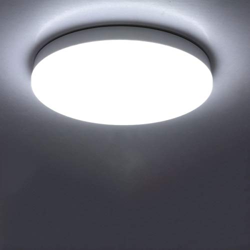 OMGPFR 24 W LED Salle de Bains Plafonnier, Ø30 6000K Moderne Rond Plafonnier Fixation, Raccord Intérieur Lampe pour la Cuisine, Chambre, Couloir, Couloir, Balcon, Salon Éclairage Cover