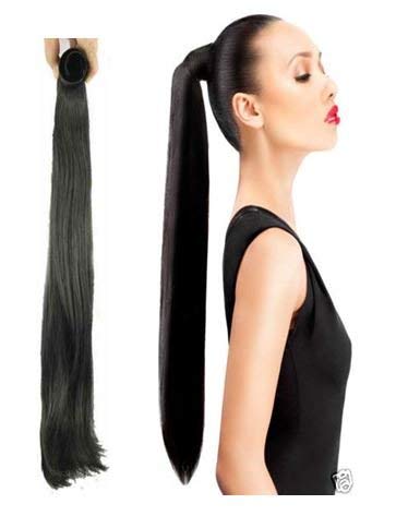 Mane Attraction Hair extensions ponytail for women styling wrap around wear for party natural black color