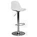 AMSTYLE CORSICA | Stołek barowy ze sztucznej skóry Biały | Taboret ma regulowaną wysokość | Designerski stołek barowy z oparciem