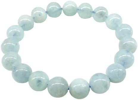 Bracelet en perles d'Aigue-Marine 8 mm pour accompagner vos séances de yoga et de méditation