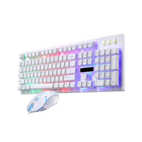 Pack clavier et souris pour ordinateur a domicile kit gamer retroeclaire EXCEART