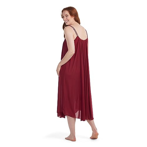 Miss Elaine Long Silk Essence Nightgown, Flowy Vintage Sheer Gown, Lace Details & Adjustable Straps, Sleepwear & Loungewear2