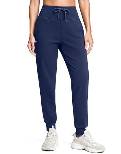 Image of G Gradual Women's Fleece Lined Joggers with Zipper Pocket Water Resistant Running Hiking Pants Winter Warm Thermal Sweatpants