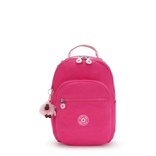 Kipling Mochila feminina Seoul Small Bts para tablet, durável, alças acolchoadas com manga para tablet, Rosa intensa, 10.5''L x 13.75''H x 6.75''D, Mochila feminina Kipling Seoul S Bts