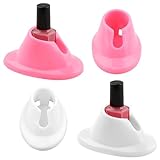 Herxsin 4PCS Nail Polish Bottle Holder Soft Rubber Nail Polish Bottle Holder Anti-Spill Bottles Stand Nails Holders For Painting Manicure Display Tools Nails Polishes Accessories