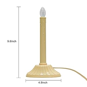   GOOTHY-1-Light-Electric-Window-Candles-2-Pack-Christmas-Candle-Lights-with-4-C7-Clear-Bulbs2-Spare-Plug-in-Electric-Candles-for-Window-Christmas-Weddings-Home-Table-Decorotions-Ivory-2-Pack