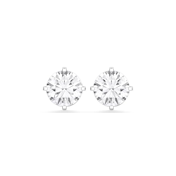 14K Yellow/White Gold Stud Earrings With 1-2 Carat Lab Grown Diamond, IGI Certified LAB GROWN Diamond Earrings 4 Prong Push Back (E-F Color, VVS-VS), Stud Earrings For Women, Fine Jewelry