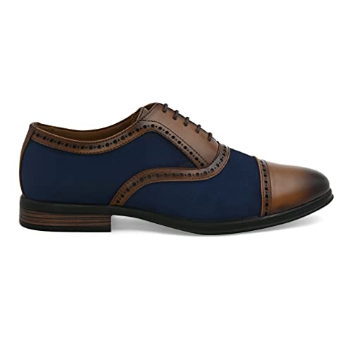 Image of San Frissco Men's Formal Shoes Lace up with Round Toe|Classic and Durable Faux Leather Material Oxford's Shoe|Cushioned Footbed Insole with Textured and Patterned Outsole for Office