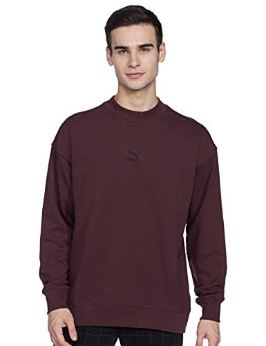 Image of PUMA Men Cotton Banded Collar Crew Neck Sweatshirt