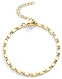 Extra Large Anklets for Women Waterproof, 14K Gold Plated Stack Anklets for Women Plus Size, 10'+2' Adjustable Non Tarnish Large Ankle Bracelets for Women, Summer Big Ankles Set Beach Vacation Jewelry