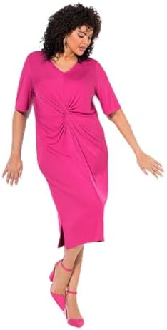 Ulla Popken Damen große Größen Übergrößen Plus Size Jerseykleid mit Knoten