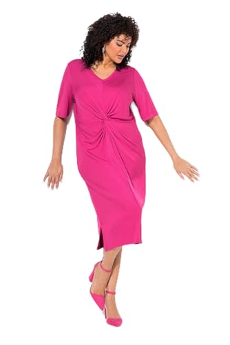 Robe en jersey col V drapé pour sublimer les silhouettes grandes tailles