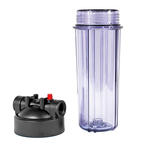 Standard 2.5x10" Clear Filter Housing 3/4" NPT with Pressure Release - Thumbnail 4