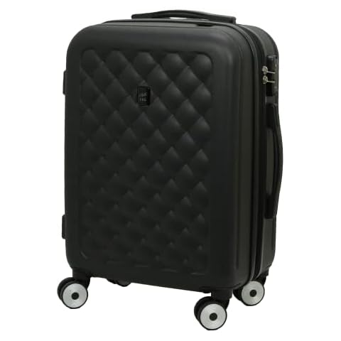 MOIERG Trolley Luggage Zipper Type suitcase with TSA dial Lock Quilted Design [71-43006-10](Black, Medium) Cover