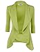 Doublju Womens Lightweight Thin 3/4 Sleeve Open Front Blazer with Plus Size Sage Medium