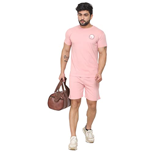Image of D-GREEN Men's Basic Solid Cotton Round Neck Tracksuit for Athletics Jogging Gym and Sports