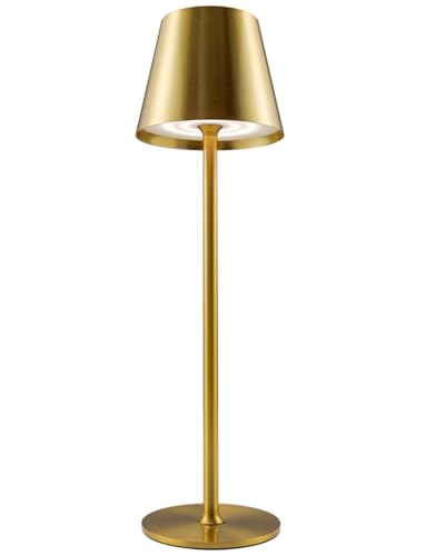 ChenFec Lámpara de Mesa con Batería de Metal, 5000 mAh, Lámpara Mesa LED Inalámbrica de 3 Temperaturas de Color, Lamparas Inalambricas Recargable Táctil Regulable