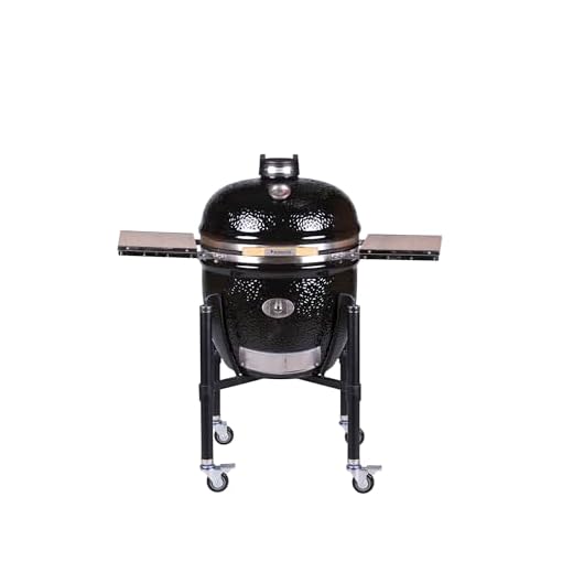 Monolith Classic PRO Serie 2.0 Black inkl. Gestell & Seitentischen Holzkohle Grill Smoker
