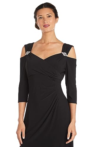 R&M Richards Womens Plus Cold Shoulder Embellished Evening Dress2