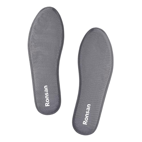 Ronsan Memory Foam Insoles for Women, Gray, US 6.5