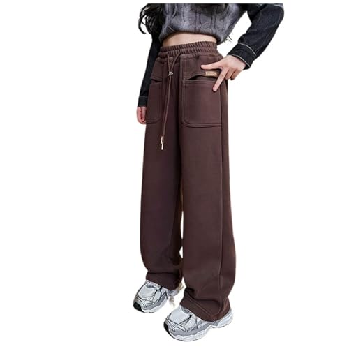 Kids Girls Baggy Straight Sweatpants Wide Leg Elastic High Waist Joggers Athletic Pants Casual Comfy Soft Trouser
