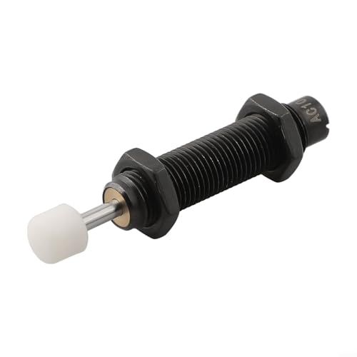 Hydraulic Shock Absorber, Adjustable Damping Cylinder, Industrial Automation Damper with Stainless Steel Piston Rod for Machine Vibration Dampening, Model AC0806/2020/1008, Black(AC1008)