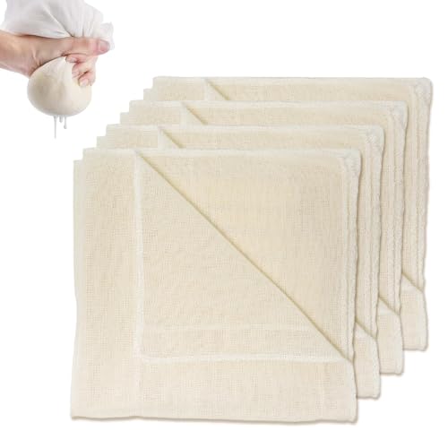 OBYJCA 4 Pcs 50 * 50 Cm Cheese Cloths for Straining, Muslin Cloths for Cooking, Cheesecloth for Straining, Strainings Cloth, Muslim Cloth for Cooking Cheese, Butter