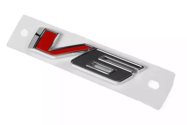 Image of 1pc V6 Emblem Fit for 2017-2021 Truck Badge 3D Nameplate Sticker 23349280 (Silver Red)