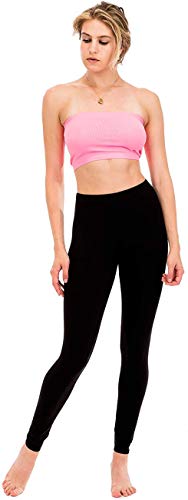 Tl Women's 4 Pieces Strapless Bandeau Bra, Seamless Active Base Layer, No Padded Tube Top, Junior Or Plus Size Black_White_Ltpink_Darkgrey One Size Plus #TOP1