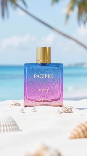 Image of Rayhaan Pacific Aloha Eau de Parfum, Fresh Aquatic Scent, Citrus & Marine Notes, Long-Lasting, Unisex, 100ml Spray