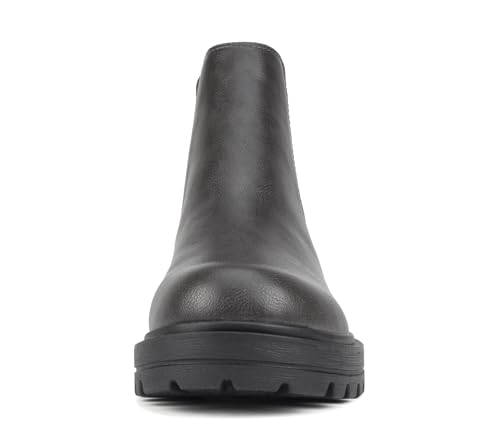 Image of Soda Pilot ~ Women Lug Sole Low Heel Chelsea Fashion Ankle Bootie w /Double Elastic Gore