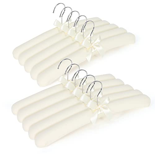 Padded Clothing Hangers - Premium Fabric Hangers For Coat, Sweater, Wedding Dress, Bride, Closet - Upgraded Heavy Duty Sweater Clothes Hangers - Pack Of 10 #TOP18