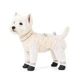 Adjustable Dust-Proof Pants for Dogs, Waterproof 4-Leg Full-Coverage Dog Boots, Breathable Fabric Dog Suit with D-Ring, Prevent Dirt and Grass Seeds, Keep Pet Hair Clean Outdoors (Orange, S)