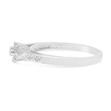 LXR 14K białe złoto diament Cluster pierścionek, Biżuteria