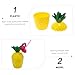 Luxshiny Hawaiian Pineapple Cups with Straws 4pc Set Plastic for Barbecue Beach Party Decorations Random Color