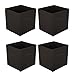 BRAVO HOME Set 4 Boîte de rangement pliable 31 x 31 x 31 cm Cubes en tissu pliants avec poignées multicolores Boîtes de rangement pour vêtements, jouets, armoires, armoires, étagères (Chocolat, Set 4)