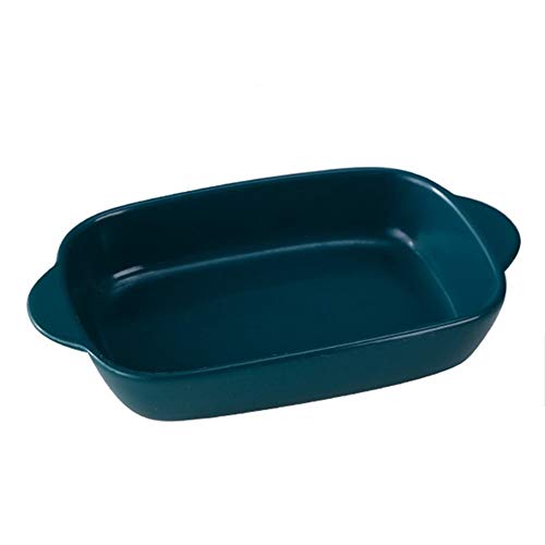 Plats De Cuisson, Rectangulair Plateaux De Cuisson à Double Poignée, Peu Profond Plat De Cuisson Assiettes à Dîner Pour La Cuisine, Le Dîner De Gâteau, Le Banquet Et l'Utilisation Quotidienne (Vert) Cover