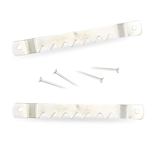 Image of Small Silver Sawtooth Hangers for Hanging Picture Frames Pack of 1000 Sawtooth with Nails Picture Frame Hangers