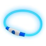 PetSol LED Dog Collar in Blue USB Rechargeable Flashing Light Safety Collar for Dogs, Cats & Puppies - Fashionable Glow in the Dark Design to keep your Pets Safe
