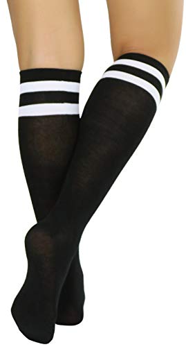 Image of ToBeInStyle Women's Knee High Socks with Striped Top
