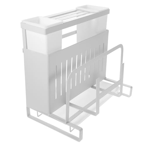 OUNONA Multi Functional Kitchen Utensil Holder Cutter Storage Rack for Counters Cabinets Pantries High Definition Transparent Design for Easy Access and Fast Drying