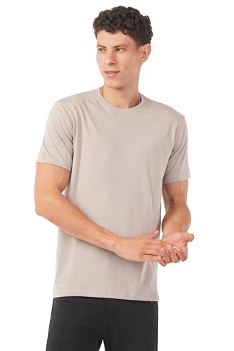 Image of Cotton Tshirt Crew Neck Mens Plain Solid Regular Fit Half Sleeve Mens T-Shirt (Combo Set of 3) Honey Army Green Cyan Size S
