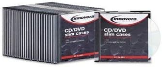 Innovera CD/DVD Polystyrene Thin Line Storage Cases CASE,CD,JEWL,THIN,25PK,CR Pack of15