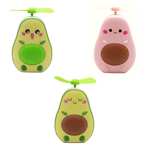 Mini Espelho para Maquiagem Portátil LED Com Mini Ventilador Abacate (Marrom)