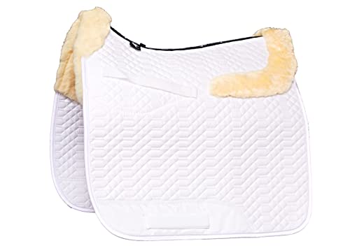 Engel Germany Sudadero comleto Mantilla para Caballo Piel de Cordero Color Blanco (Schabra 4) Doma (D)