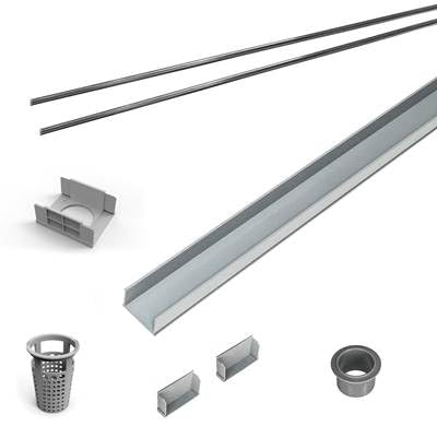 Infinity Drain RG 6548 SS 48" Rough Only Kit for S-AG 65, S-DG 65, and S-TIF 65 series. Includes PVC Components and Channel Trim