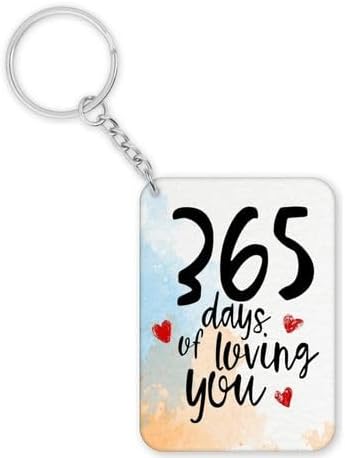 Imaging Architects Double-Sided Anniversary Keyring, 5cm x 7cm Polymer, 365 Days of Loving You Design, Perfect for Birthday, Valentine's Day, Mother's Day Gift