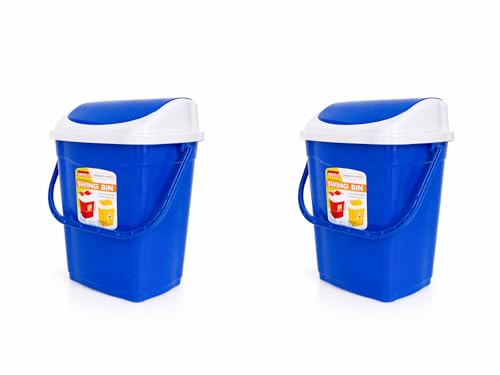 Image of ARISTO Plastic Swing Lid Garbage Dustbin 16 LTR Combo (Blue & Blue)