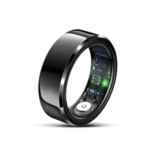 Smart Health Ring, IP68 Vattentät Ultralätt Fitness Tracker Ring, Uppladdningsbar Sport Monitor Tracker Stegräknare Sömnspårning 24 Timmars Pulsmätning för (Svart)