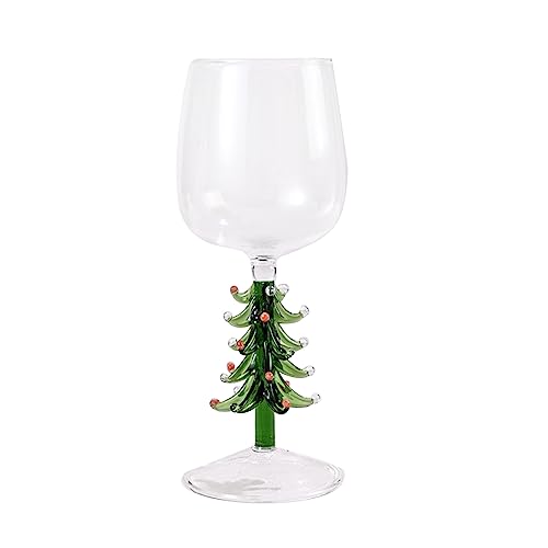 Maxtonser Copa de vino de árbol de Navidad, copa de vino, elegante, copa de vino, copa de vino, decoración vintage, regalos de ambiente festivo